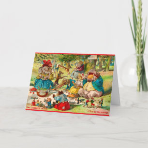Tiere beim Picknick Karte