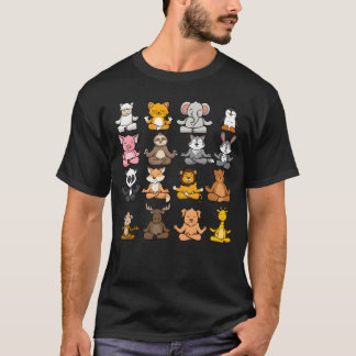 Tiere beim Yoga-Tiere meditierender Junge T-Shirt