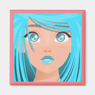 TIERE CARTOON GIRL MAGNET
