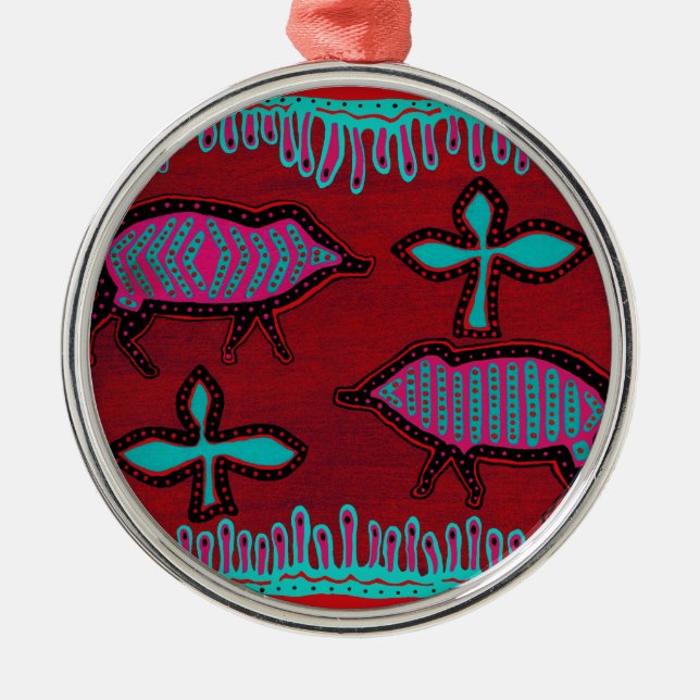 Tiere der Südwestwüste Silbernes Ornament (Vorne)