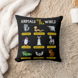 Tiere der Weltnamen Kissen