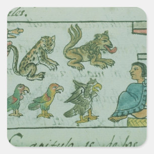 Tiere des aztekischen Kaisers Quadratischer Aufkleber
