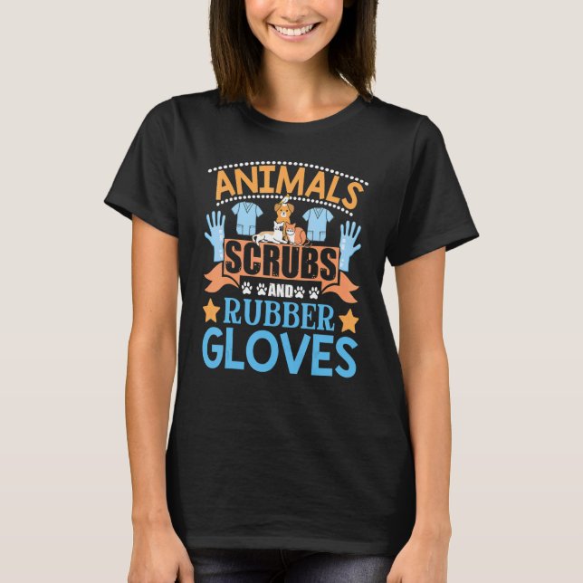 Tiere, die Rinder und Gummihandschuhe Tierarzt Tec T-Shirt (Vorderseite)