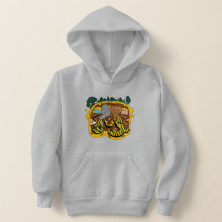 Tiere fahren mit dem Bus zur Schule im Wald Mädche Hoodie