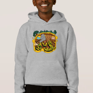 Tiere fahren mit dem Bus zur Schule Jungen Hoodie