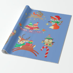 TIERE FEIERN WEIHNACHTEN Geschenkpapier