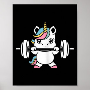 Tiere Fitness Bodybuilding Einhorn Poster