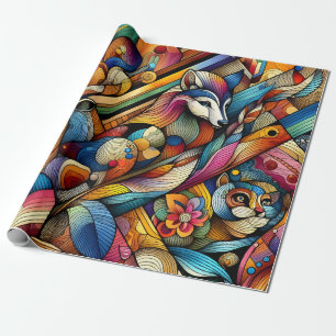 Tiere geometrisch repräsentiert moderne Kunst Geschenkpapier