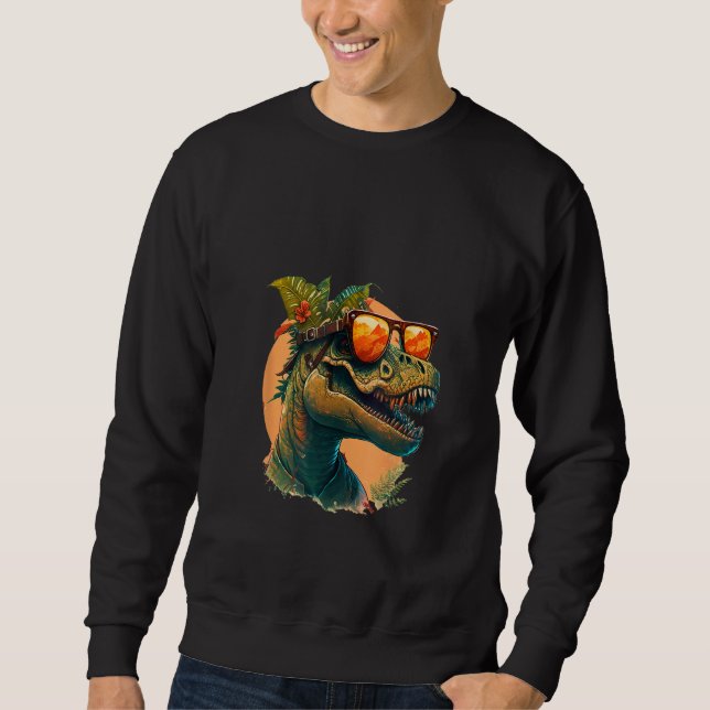 Tiere Grafik rex Dinosaur mit Sonnenbrille 5 Sweatshirt (Vorderseite)