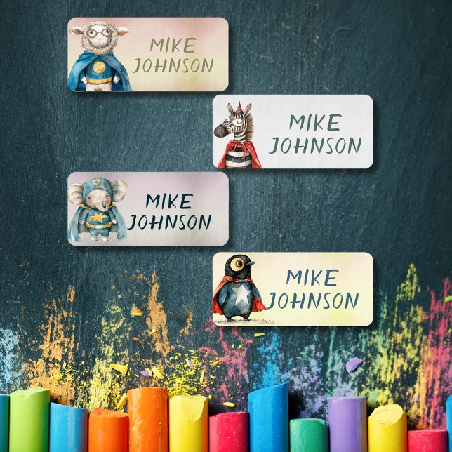 Tiere Heroes wasserdichte Kinder Name Kleidung Etiketten (Animals Heroes waterproof kids name clothing Labels)