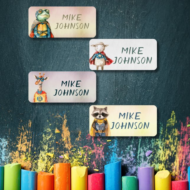 Tiere Heroes wasserdichte Kinder Name Kleidung Etiketten (Animals Heroes waterproof kids name clothing Labels)