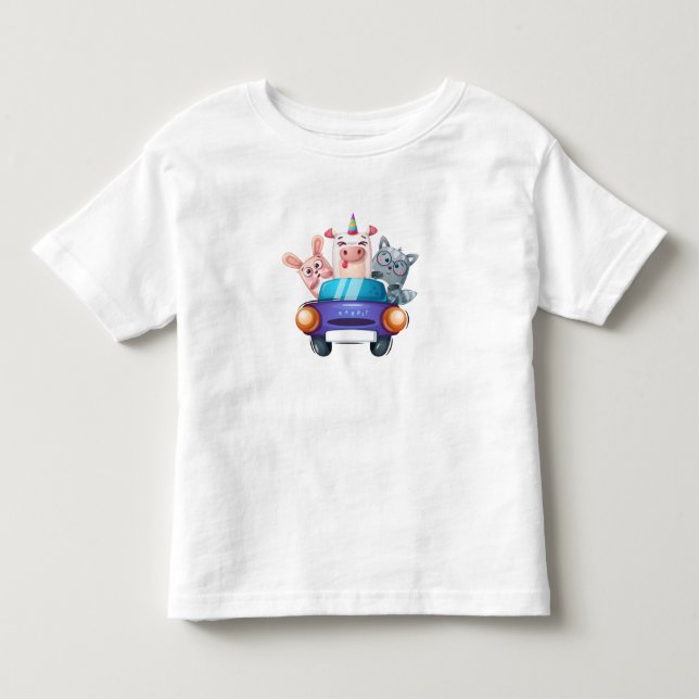 Tiere im Auto Nr. 2 Kleinkind T-shirt (Vorderseite)