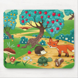 Tiere im Holz Mousepad