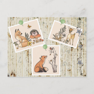 Tiere im Wald Postkarte