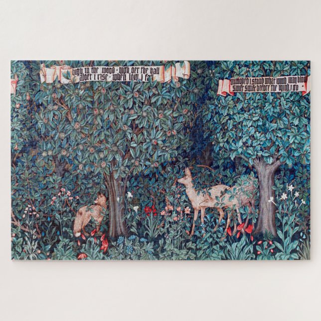 Tiere im Wald, William Morris (Horizontal)