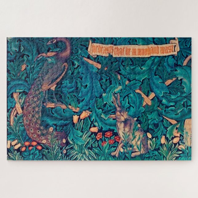 Tiere im Wald, William Morris (Horizontal)
