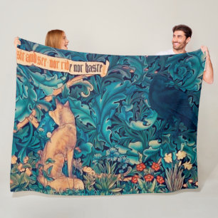 Tiere im Wald, William Morris Fleece-Decke Fleecedecke