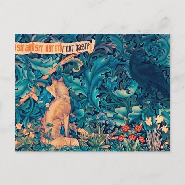 Tiere im Wald, William Morris Postcard Postkarte (Vorderseite)