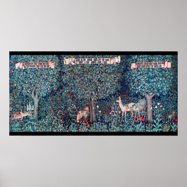 Tiere im Wald, William Morris Poster (Vorne)