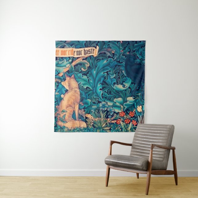 Tiere im Wald, William Morris Tapestry Wandteppich (Beispiel (Horizontal))