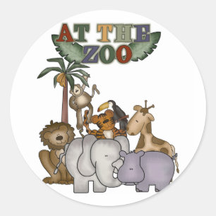 Tiere im Zoo - Tshirts und Geschenke Runder Aufkleber