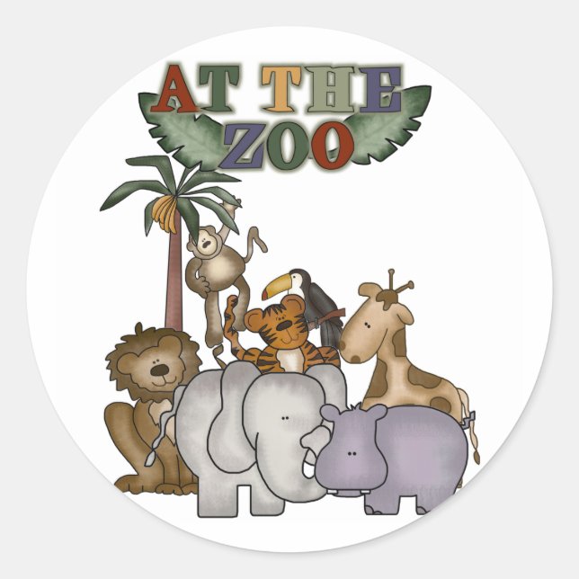Tiere im Zoo - Tshirts und Geschenke Runder Aufkleber (Vorderseite)