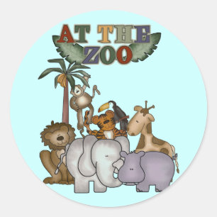 Tiere im Zoo - Tshirts und Geschenke Runder Aufkleber