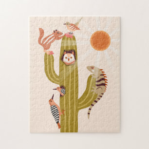 Tiere in einem Kakteen Kinder jigsaw Puzzle