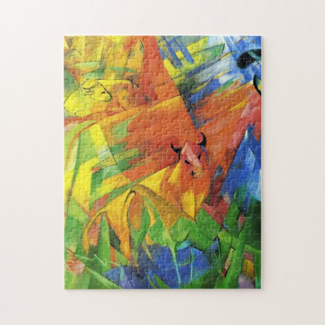 Tiere in einer Landschaft von Franz Marc (Vertikal)
