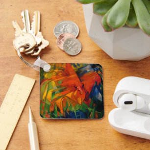 Tiere in einer Landschaft von Franz Marc Schlüsselanhänger