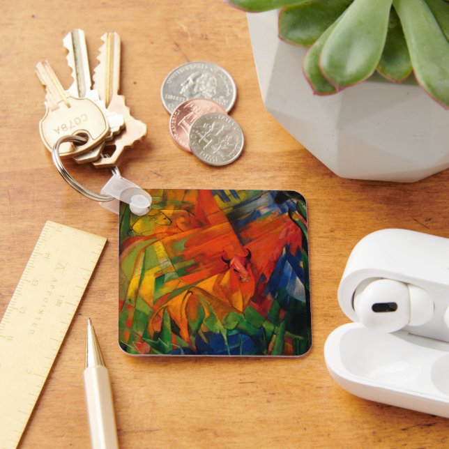 Tiere in einer Landschaft von Franz Marc Schlüsselanhänger (Schreibtisch)