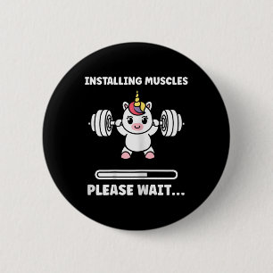 Tiere installieren Muskeln Fitness Bodybuilding Un Button