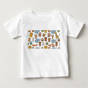 Tiere Kinder Zeichnung Wachsmalstift Buntstift Baby T-shirt