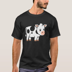 Tiere Kühe lustig minimalist süß einfach Kuh 2 T-Shirt