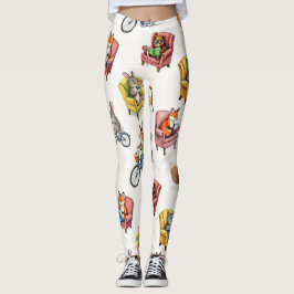 Tiere Leben Nahtlose Muster Leggings