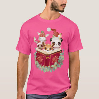 Tiere lesen die Weihnachtsgeschichte bei Weihnacht T-Shirt