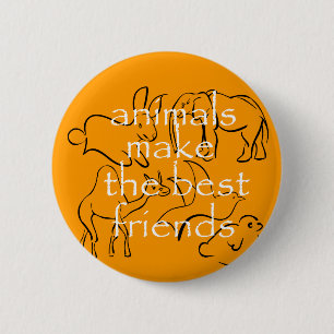 Tiere machen die besten Freunde Button