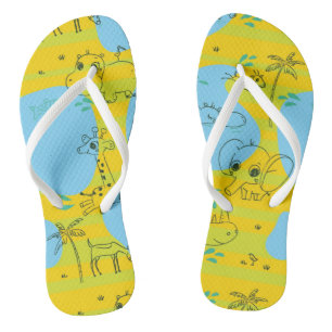 Tiere mit Babymuster-Hintergrund Flip Flops