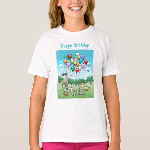 Tiere mit farbenfrohen Ballons T-Shirt