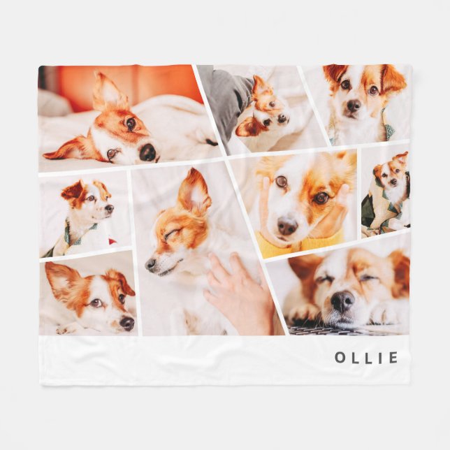 Tiere Moderne, einfache 9-Fotos-Sammlung Fleecedecke (Vorderseite (Horizontal))