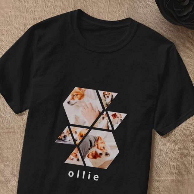 Tiere Moderne Formen Geometrisches 8 Collage Foto T-Shirt (Von Creator hochgeladen)