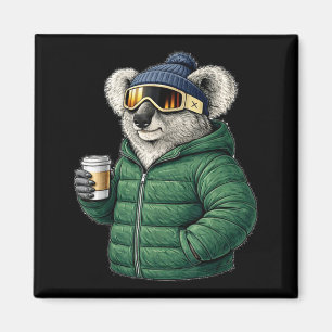 Tiere-Motive Koala-Party Après-Ski-Shirt Skifahren Magnet