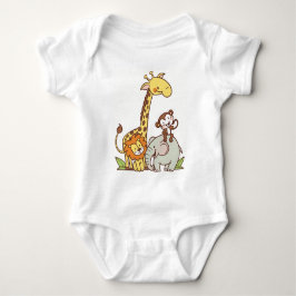 Tiere niedlicher Cartoon - Giraffe, Löwe und Affe Baby Strampler