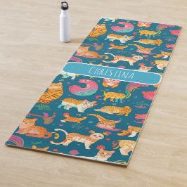 Tiere Retro farbiges Personalisiertes Muster Yogamatte