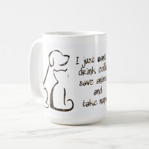 Tiere retten durch Kaffeetrinken - Hund und Katze Kaffeetasse