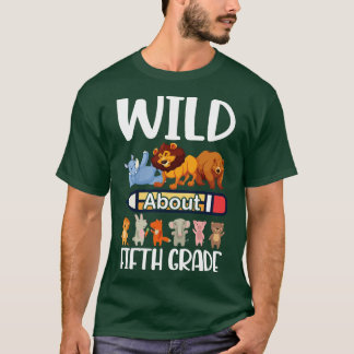 Tiere Schüler Glücklich Zurück Zur Schule Wild Übe T-Shirt
