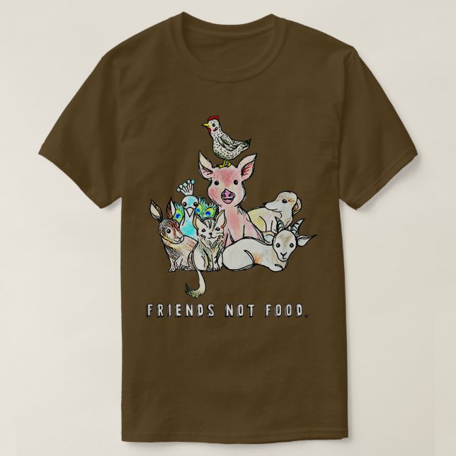 Tiere sind Freunde, die keine Nahrung Schweineflei T-Shirt (Design vorne)