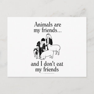 Tiere sind meine Freunde... und ich esse meine Fre Postkarte
