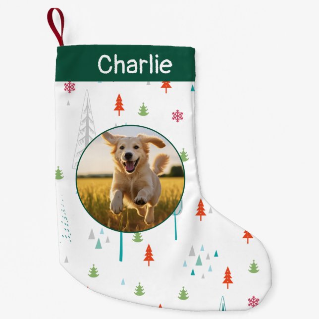 Tiere übergeben Weihnachtsbezeichnung & Foto Green Kleiner Weihnachtsstrumpf (Vorderseite)