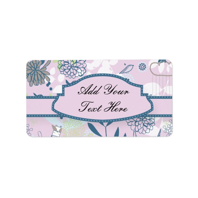 Tiere und Blume Adressaufkleber (Vorne)